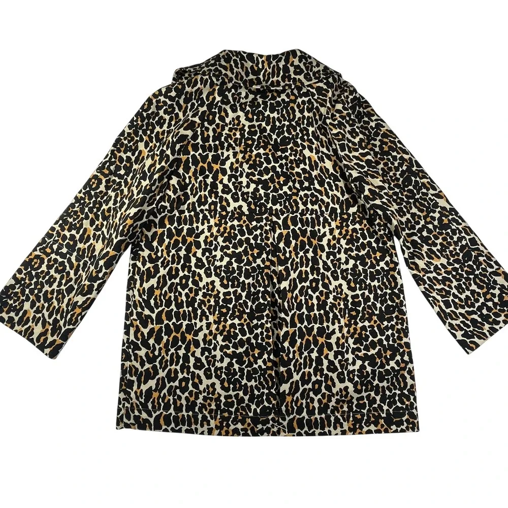 NEW YORK‎ & COMPANY Cheetah Print Blazer Womens M Button Front Pockets Jacket